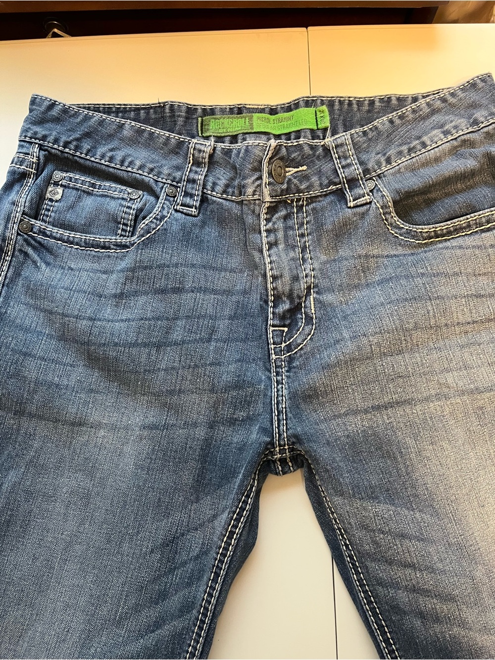 Classic men’s Rock and Roll Blue Denim Jeans - Casual Everyday Fit 34/30 - Picture 8 of 8